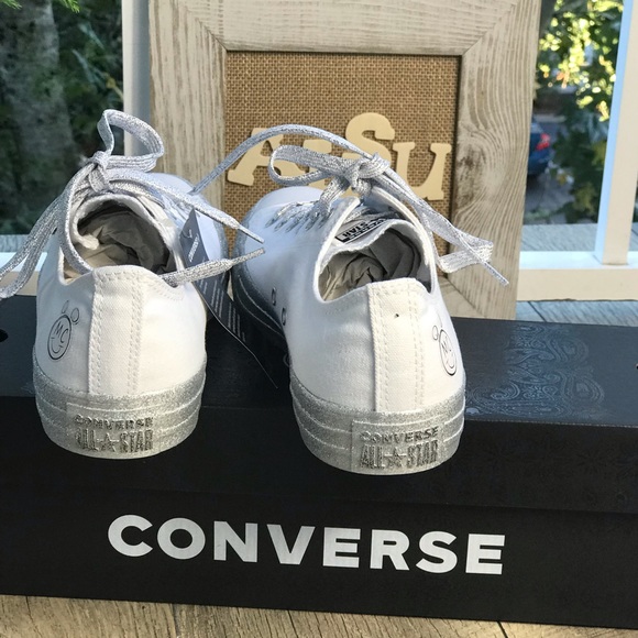 Conv&Miley Cyrus Ctas OX White/Silver Glitter W - Picture 5 of 8